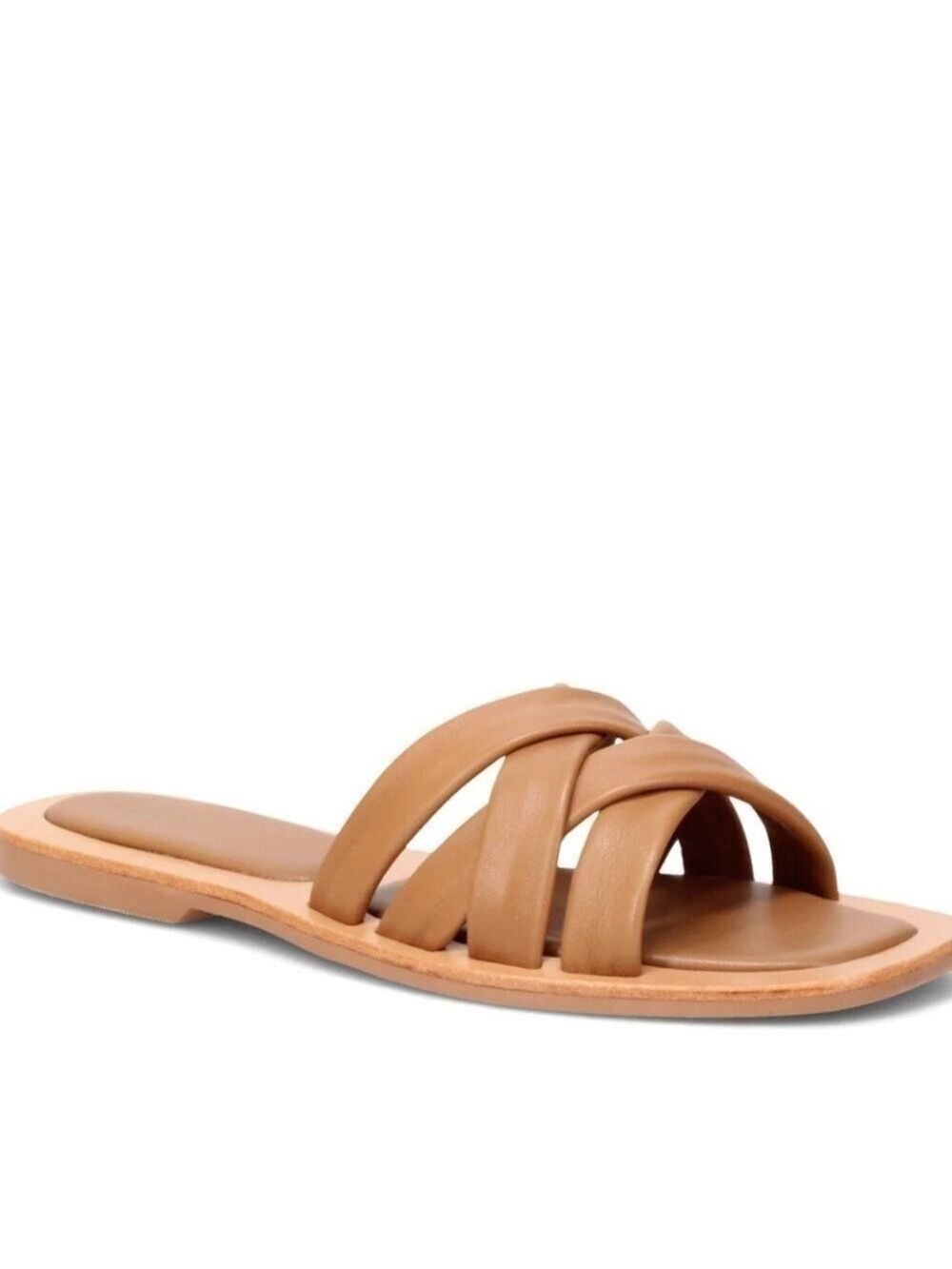 Women’s Crevo Busy Tan Slide Leather Sandals Size 9 US!